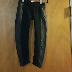 Gap kids cotton and faux leather leggings